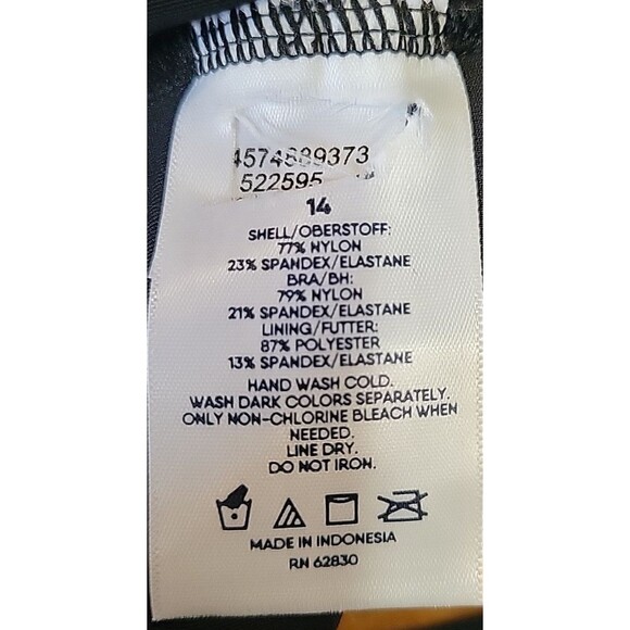 Swim Top 14 Wrap Front Black Large Solid Underwire Lands' End S1006 - Picture 4 of 5